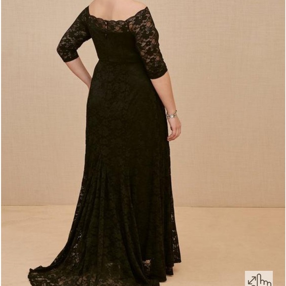 Torrid Black lace dress. Lace stretches to shoulders. Has been altered in back. - Picture 7 of 8